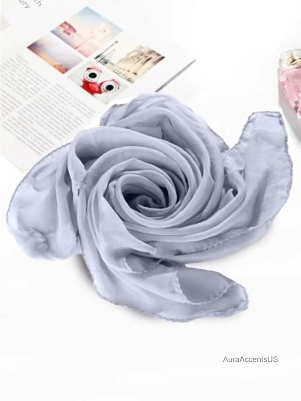 Chiffon Square Scarf Lightweight Tulle Polyester Retro Neckerchief